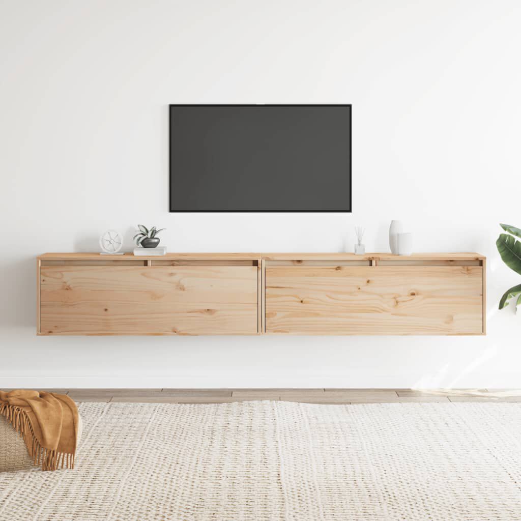 vidaXL Wall Cabinets 2 pcs 100x30x35 cm Solid Wood Pine