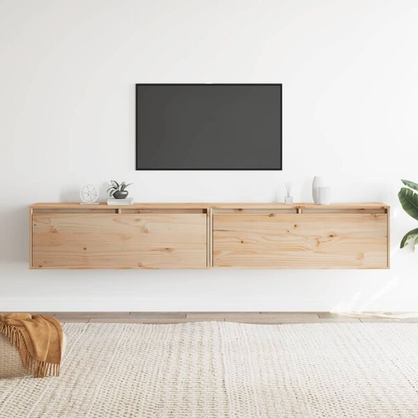 vidaXL Wall Cabinets 2 pcs 100x30x35 cm Solid Wood Pine