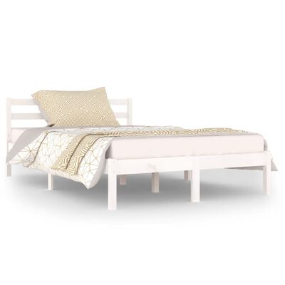 vidaXL Bed Frame without Mattress Solid Wood Pine 120x200 cm White