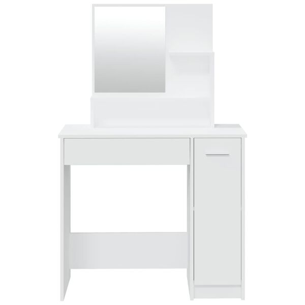 vidaXL Dressing Table with Mirror White 86.5x35x136 cm