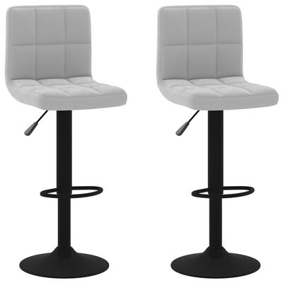 vidaXL Bar Stools 2 pcs Light Grey Velvet, light grey vidaXL Bar Stools 2 pcs Light Grey Velvet