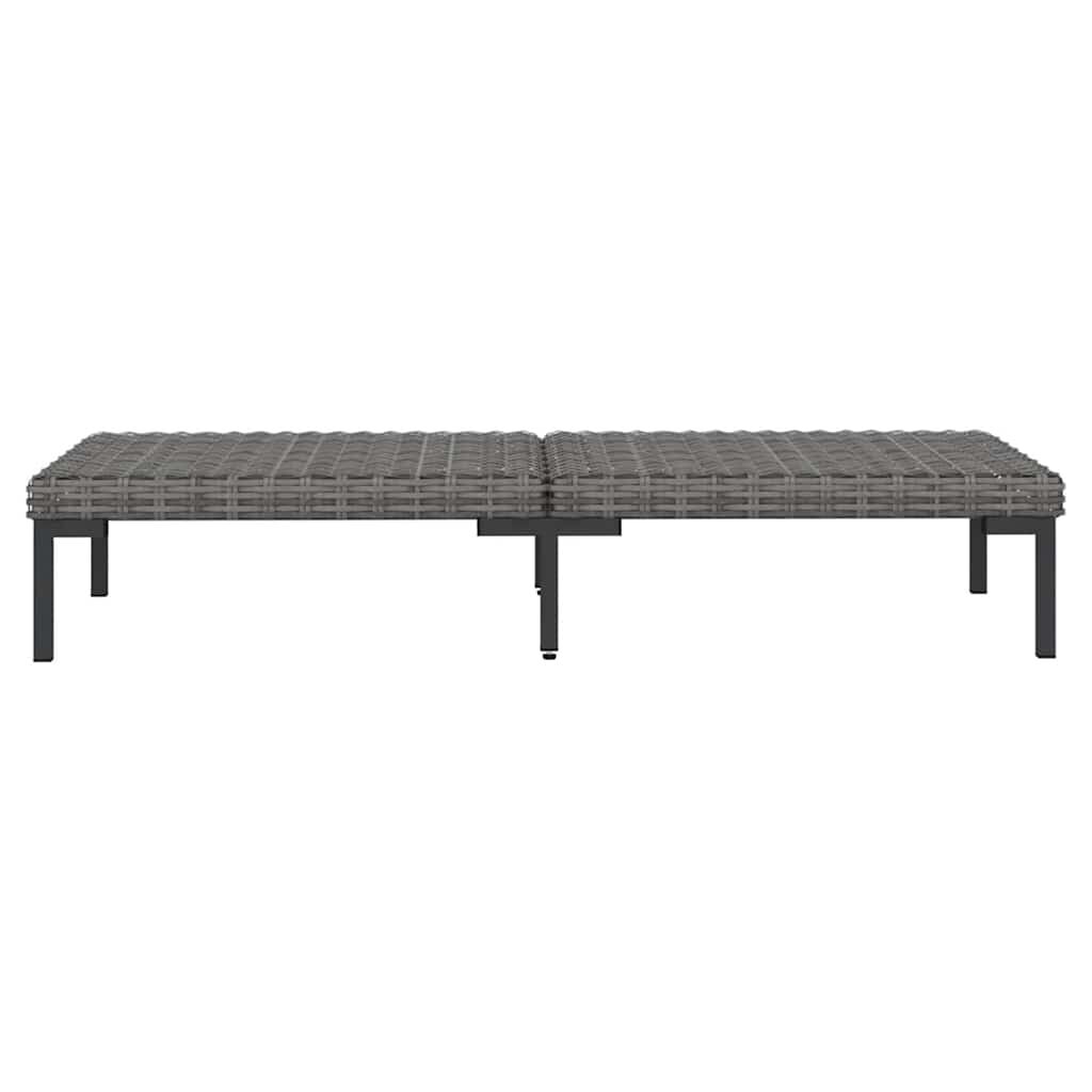vidaXL 3 Piece Garden Lounge Set Dark Grey Half Round Poly Rattan