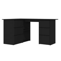 vidaXL Corner Desk Black 145x100x76 cm Engineered Wood, black vidaXL Corner Desk Black 145x100x76 cm Engineered Wood