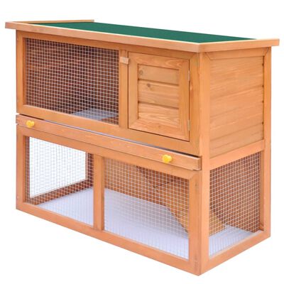 vidaXL Outdoor Rabbit Hutch Small Animal House Pet Cage 1 Door Wood, brass vidaXL Outdoor Rabbit Hutch Small Animal House Pet Cage 1 Door Wood
