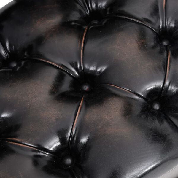 vidaXL Storage Bench with Backrest 110 cm Black Faux Leather