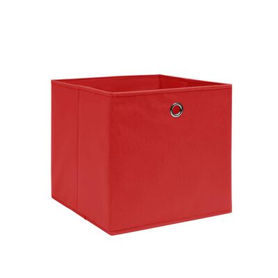 vidaXL Storage Boxes 4 pcs Non-woven Fabric 28x28x28 cm Red, red vidaXL Storage Boxes 4 pcs Non-woven Fabric 28x28x28 cm Red