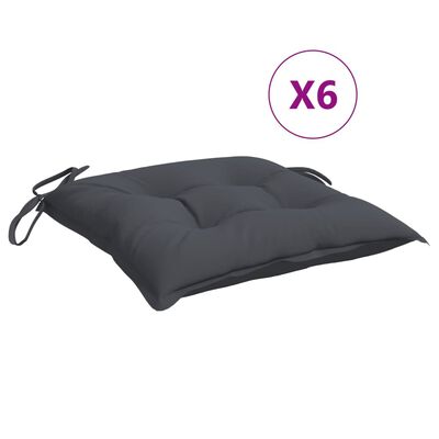 vidaXL Chair Cushions 6 pcs Anthracite 40x40x7 cm Oxford Fabric, anthracite vidaXL Chair Cushions 6 pcs Anthracite 40x40x7 cm Oxford Fabric