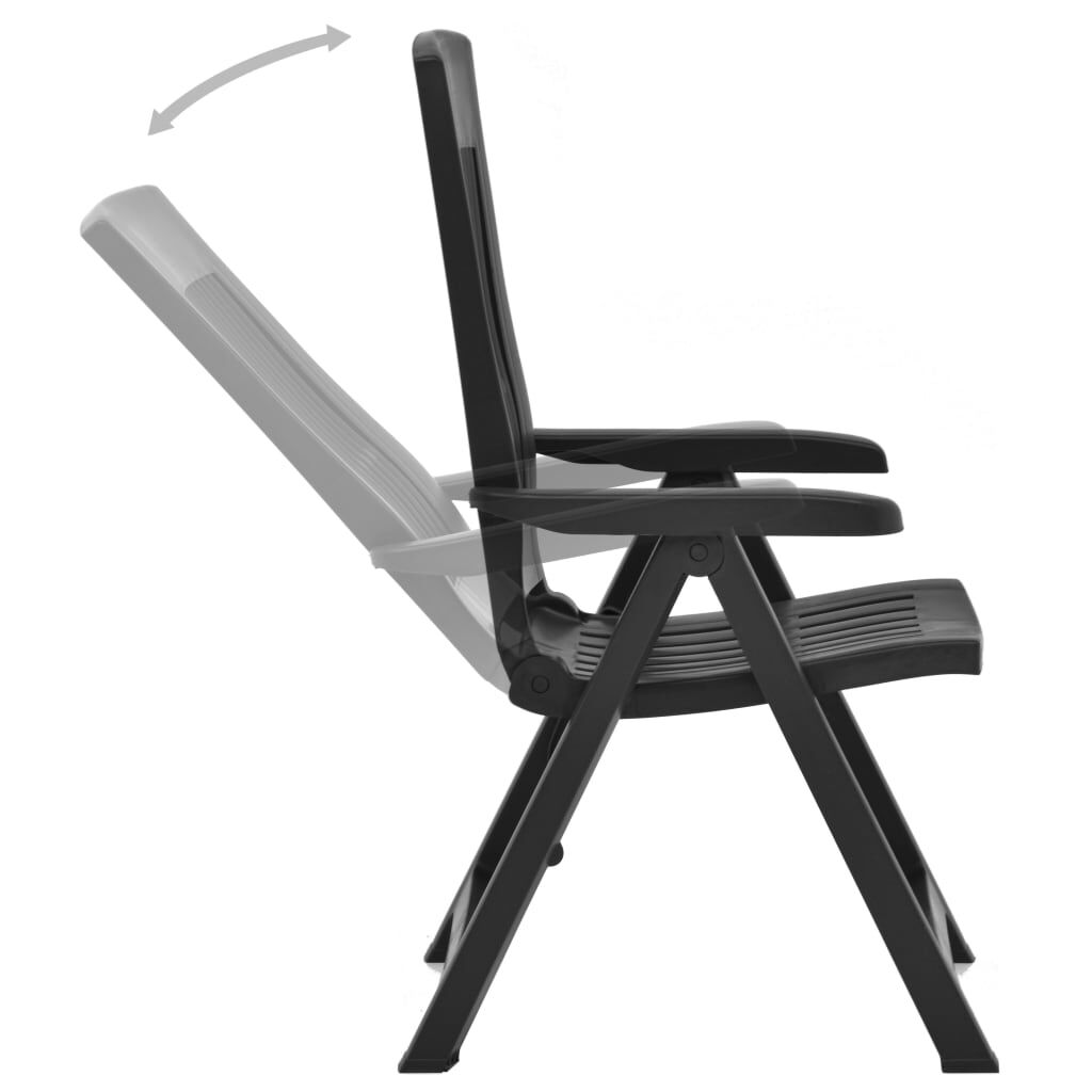 vidaXL Garden Reclining Chairs 2 pcs Plastic Anthracite