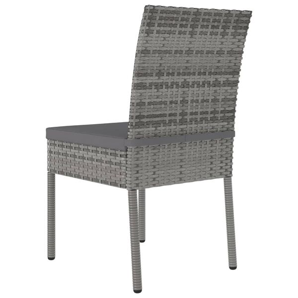 vidaXL 7 Piece Garden Dining Set Poly Rattan Grey