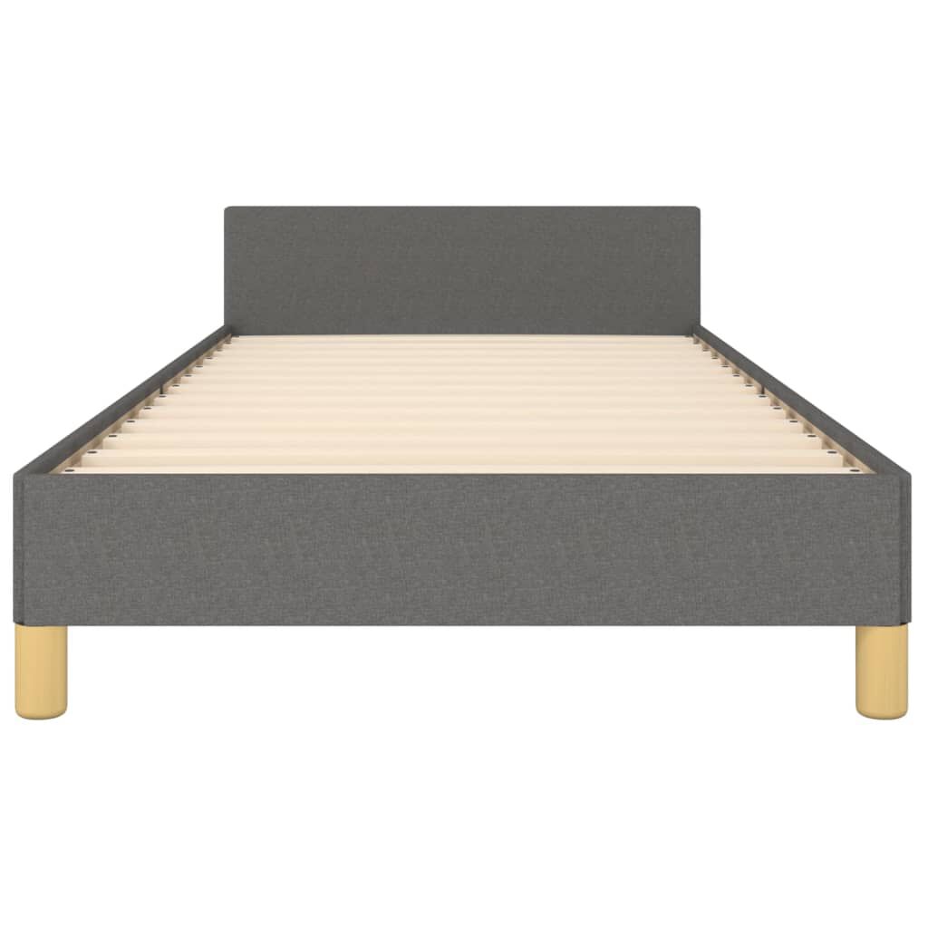 vidaXL Bed Frame without Mattress Dark Grey 92x187 cm Single Fabric