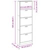vidaXL Oak Look Wooden Shoe Cabinet with 5 Compartments