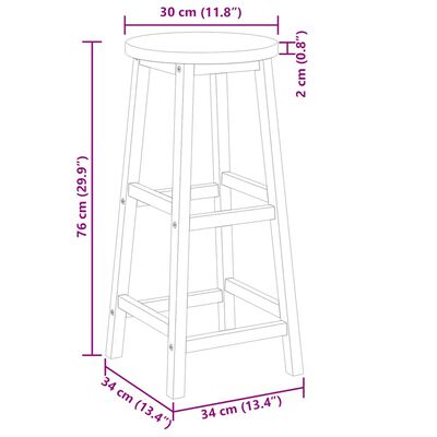 vidaXL Bar Chairs 2 pcs Solid Acacia Wood,  vidaXL Bar Chairs 2 pcs Solid Acacia Wood