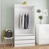 vidaXL Wardrobe White 100x50x200 cm Engineered Wood