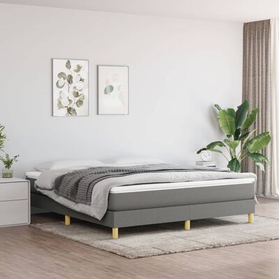 vidaXL Bed Frame without Mattress Dark Grey 180x200 cm Super King Fabric