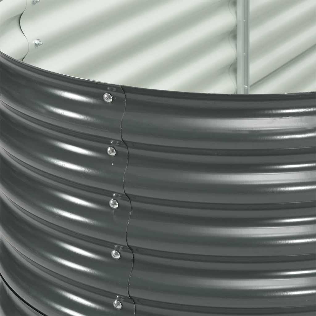 vidaXL Garden Raised Bed 320x80x81 cm Galvanised Steel Grey