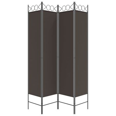 vidaXL 4-Panel Room Divider Brown 160x200 cm Fabric