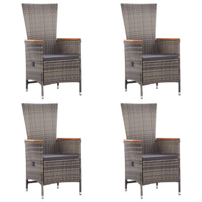 vidaXL 7 Piece Garden Dining Set Poly Rattan Grey, grey vidaXL 7 Piece Garden Dining Set Poly Rattan Grey