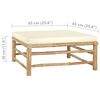 vidaXL 7 Piece Garden Lounge Set with Cream White Cushions Bamboo