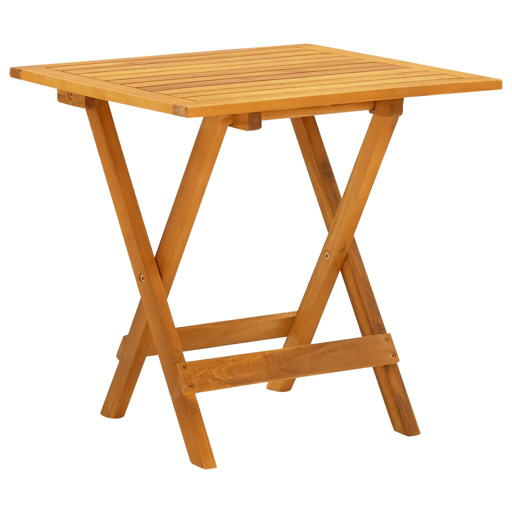 vidaXL Outdoor Deck Chair with Footrest and Table Solid Wood Acacia