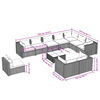 vidaXL 11 Piece Garden Lounge Set with Cushions Poly Rattan Black