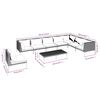 vidaXL 9 Piece Garden Lounge Set with Cushions Poly Rattan Dark Grey