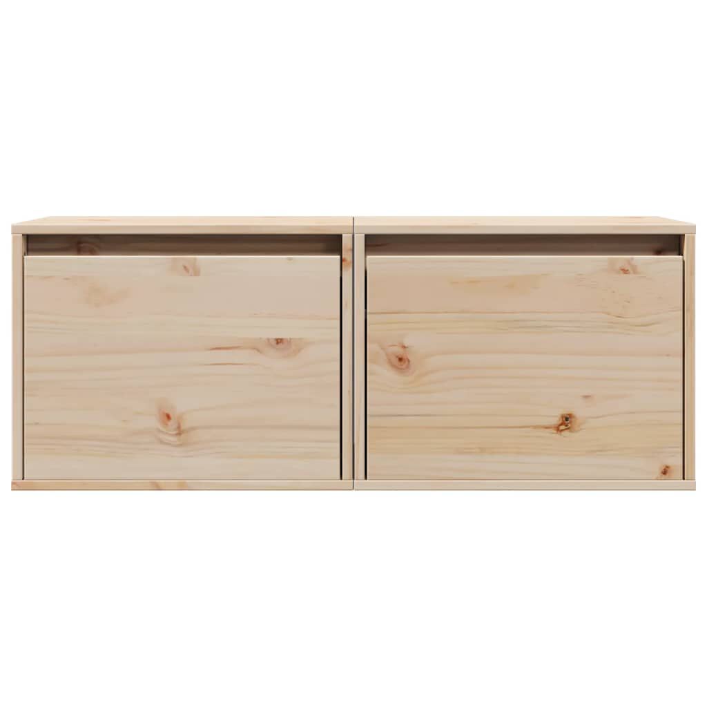 vidaXL Wall Cabinets 2 pcs 45x30x35 cm Solid Pinewood