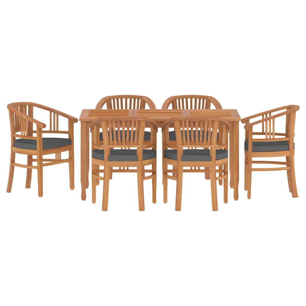 vidaXL 7 Piece Garden Dining Set Solid Wood Teak