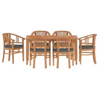 vidaXL 7 Piece Garden Dining Set Solid Wood Teak