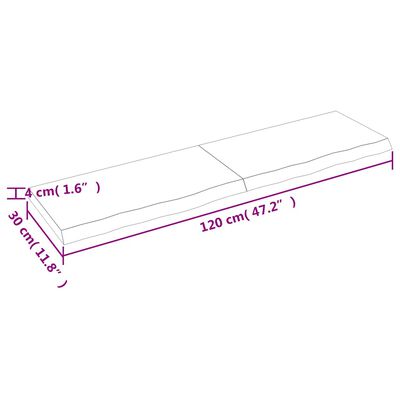 vidaXL Wall Shelf Light Brown 120x30x(2-4) cm Treated Solid Wood Oak, light brown vidaXL Wall Shelf Light Brown 120x30x(2-4) cm Treated Solid Wood Oak