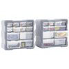 vidaXL Multi-drawer Organisers with 12 Drawers 2 pcs 26.5x16x26 cm