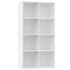 vidaXL Book Cabinet/Sideboard White 66x30x130 cm Engineered Wood