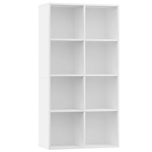 vidaXL Book Cabinet/Sideboard White 66x30x130 cm Engineered Wood