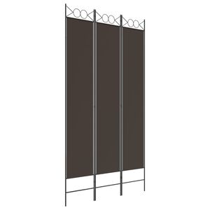 vidaXL 3-Panel Room Divider Brown 120x220 cm Fabric