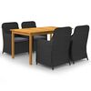 vidaXL 5 Piece Garden Dining Set Brown