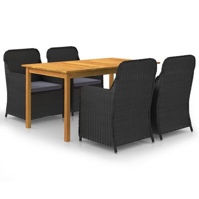 vidaXL 5 Piece Garden Dining Set Black,  vidaXL 5 Piece Garden Dining Set Black
