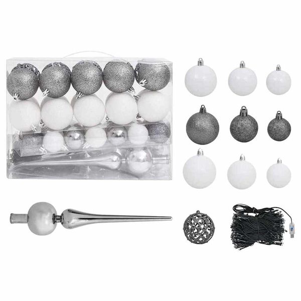 vidaXL Artificial Pre-lit Christmas Tree with Ball Set Green 120 cm PVC