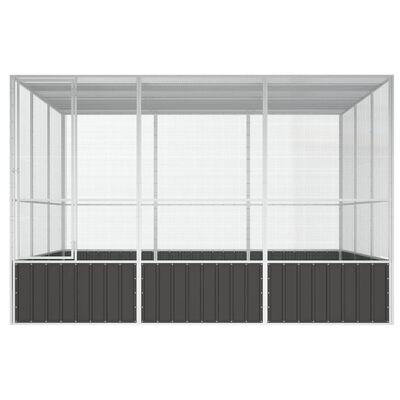 vidaXL Bird Cage Anthracite 302.5x324.5x211.5 cm Galvanised Steel