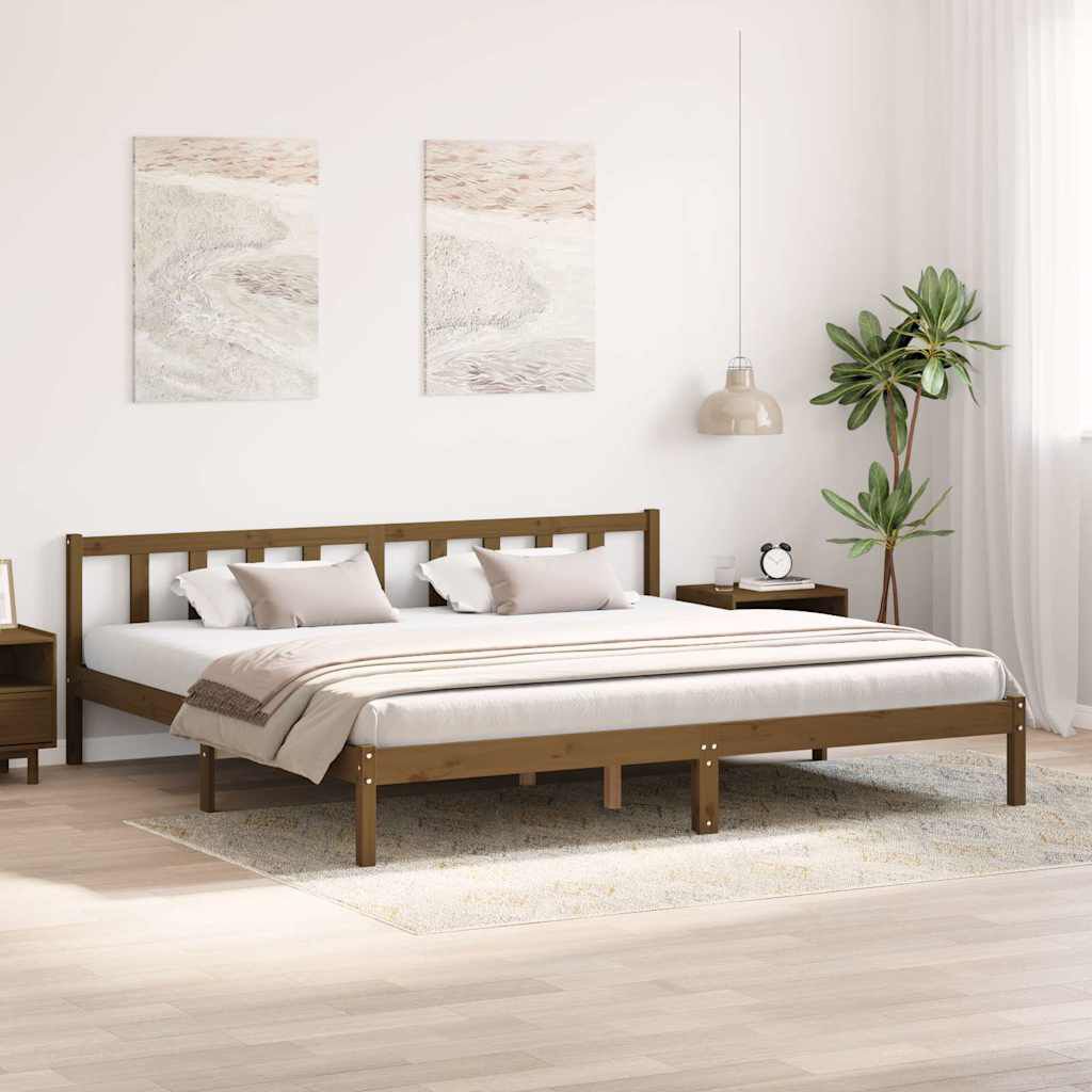 vidaXL Bed Frame without Mattress Honey Brown Solid Wood 200x200 cm