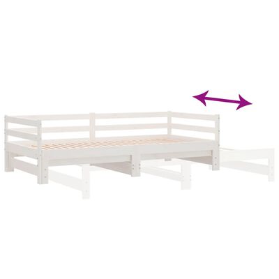 vidaXL Pull-out Day Bed without Mattress White 2x(90x200)cm, white vidaXL Pull-out Day Bed without Mattress White 2x(90x200)cm