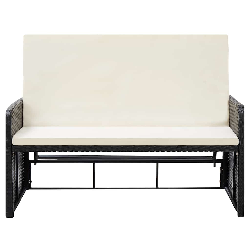 vidaXL 2 Piece Garden Lounge Set with Cushions Poly Rattan Black