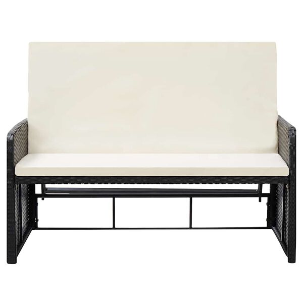 vidaXL 2 Piece Garden Lounge Set with Cushions Poly Rattan Black