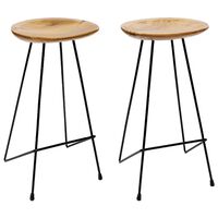 vidaXL Bar Stools 2 pcs Solid Teak Wood,  vidaXL Bar Stools 2 pcs Solid Teak Wood