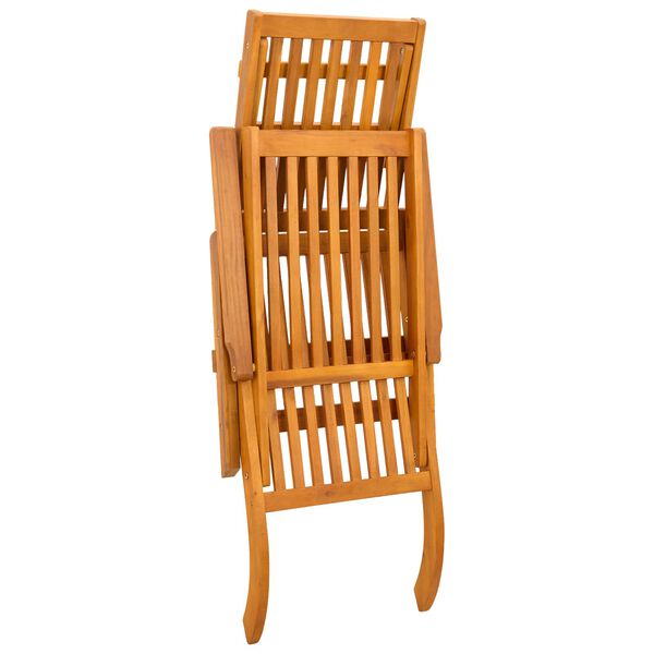 vidaXL Outdoor Deck Chair with Footrest and Table Solid Wood Acacia