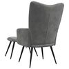 vidaXL Relaxing Chair with a Stool Dark Grey Velvet
