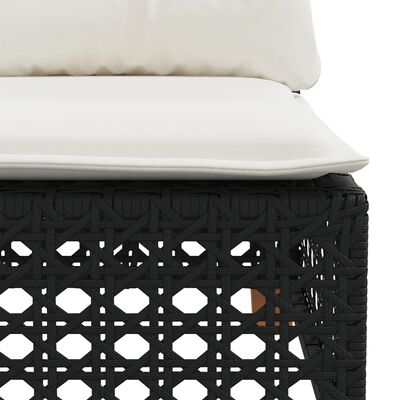 vidaXL 4 Piece Garden Sofa Set with Cushions Black Poly Rattan