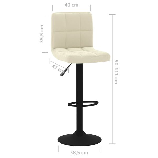 vidaXL Bar Stools 2 pcs Cream Velvet