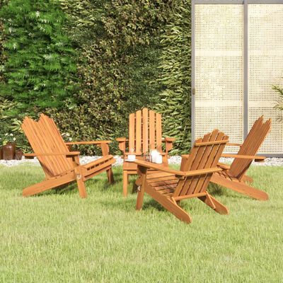 vidaXL 5 Piece Adirondack Garden Lounge Set Solid Wood Acacia, brown vidaXL 5 Piece Adirondack Garden Lounge Set Solid Wood Acacia