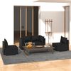 vidaXL 4 Piece Garden Lounge Set with Cushions Poly Rattan Black