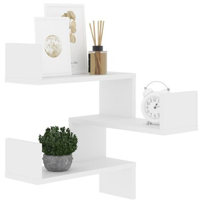 vidaXL Wall Corner Shelf White 40x40x50 cm Engineered Wood, white vidaXL Wall Corner Shelf White 40x40x50 cm Engineered Wood