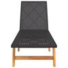 vidaXL Sun Lounger Black and Brown Poly Rattan&Solid Wood Acacia